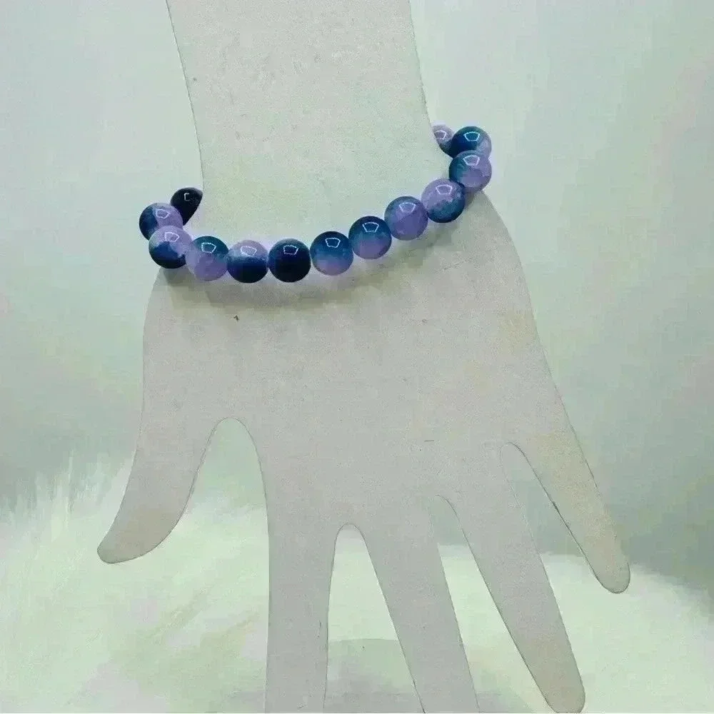 Blue Berry 10mm Beaded Bracelet